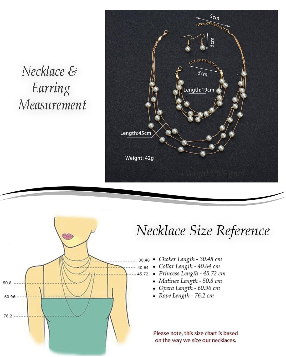 Young & Forever Elegant Pearl Jewelry Set with Multi-Layered Necklace, Bracelet and Drop Earrings, Gold-Toned 3