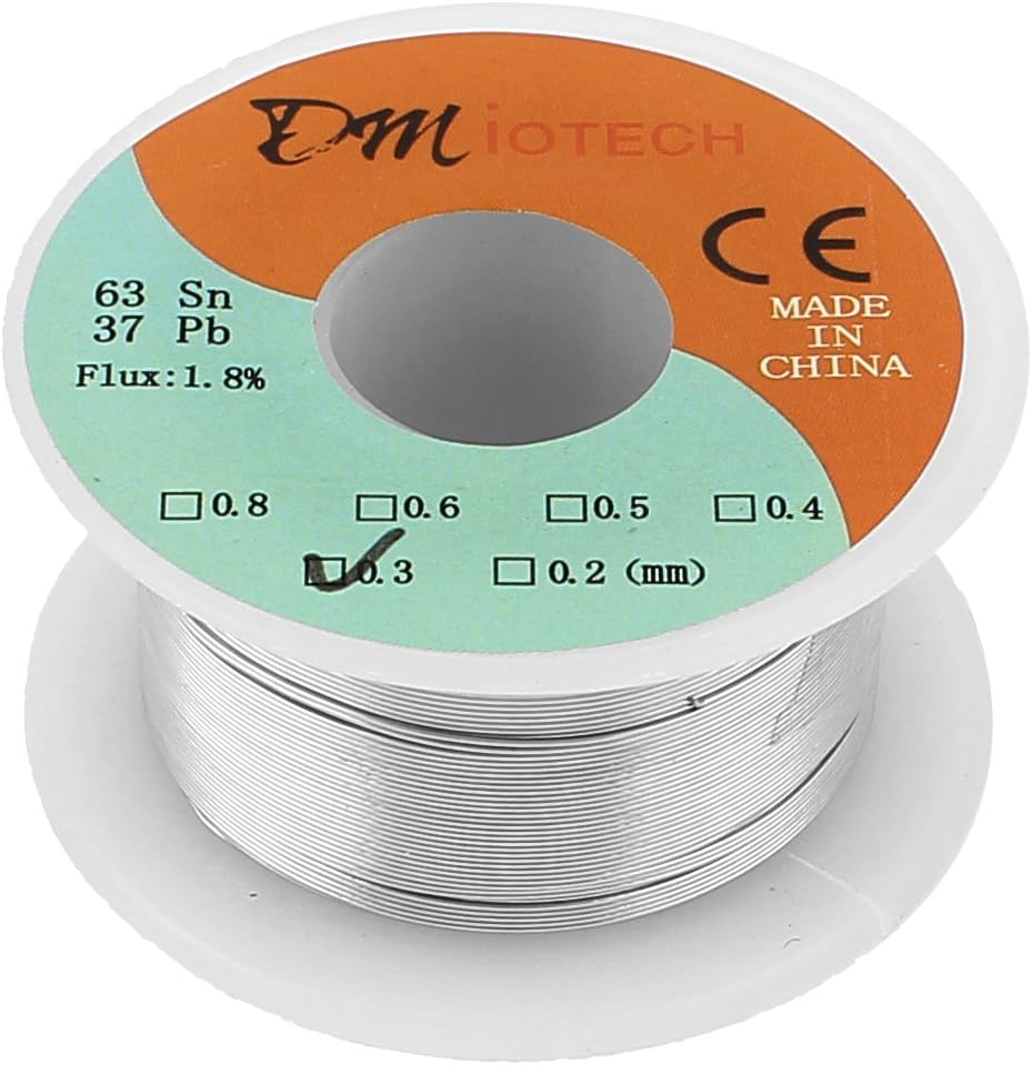1 X Solid Solder 0.3mm Dia Flux Core 63 Tin 37 Lead Long Wire Reel
