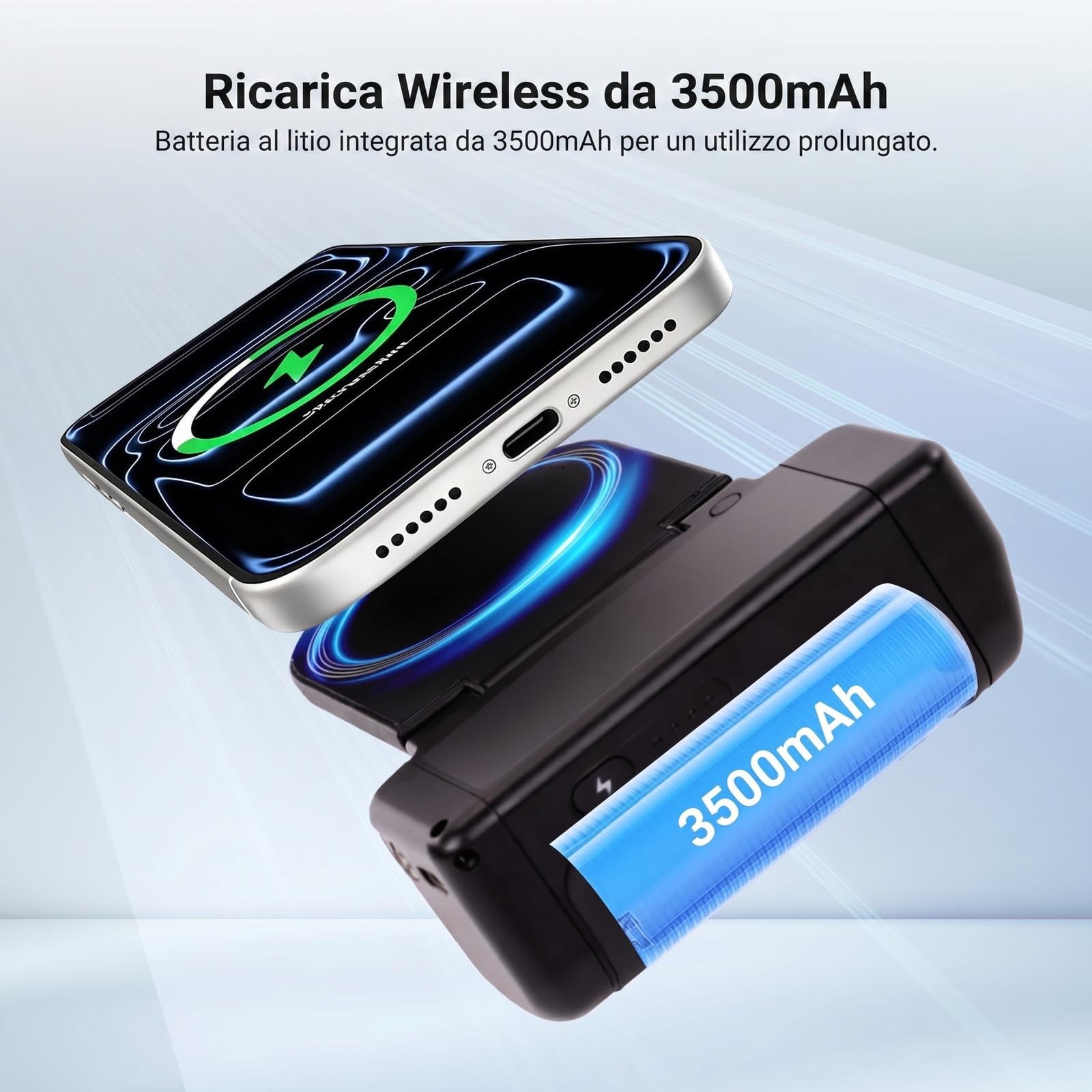 NEEWER Impugnatura Magnetica per Fotocamera Telefono Compatibile con MagSafe iPhone Samsung Ricarica Wireless, Grip Ergonomica con Batteria 3500mAh e Telecomando Rimovibile per Video Treppiede, MG01