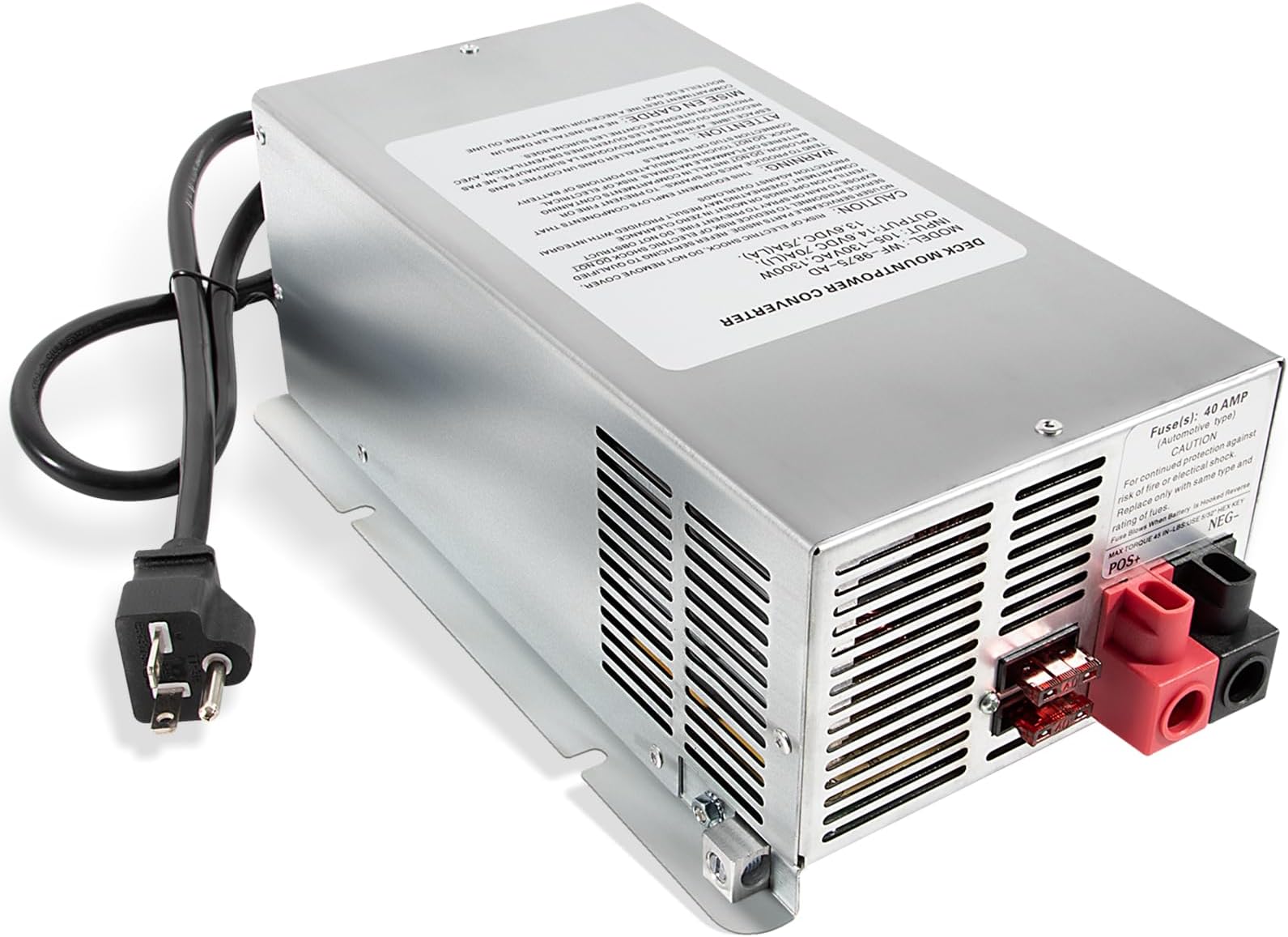 WF-9875 75 Amp Deck Mount RV Power Converter Charger, Replacement for RV Trailer Camper WF-9800 Series, WF-9875-AD-CB, WF-9875-MBA