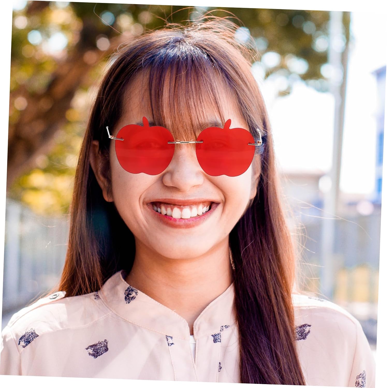 1pc Unique Fashion Eyewear for Women Red Party Performance Sunglasses Fun Accessory for Christmas and Carnival Events for Gatherings