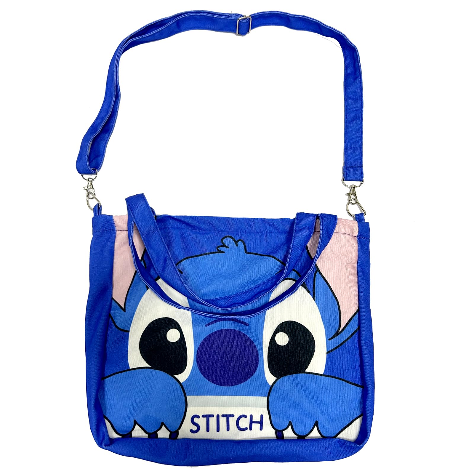 PQKL-party Bolso Stitch Niña, Stitch Bolso Bandolera Niña, Stitch Bolso Bandolera de Lona, Bolsa Mujer, Correa de Hombro Ajustable,Playa,Multifunción Bolso Stitch Regalos per Navidad de Cumpleaños