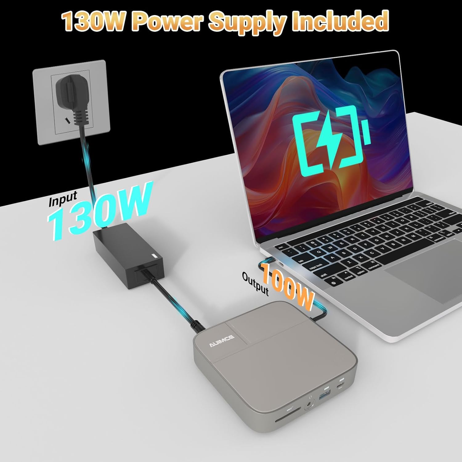 Dual 4K USB C Docking Station Dual Monitor 2 HDMI with 130W Power Supply, Single 8K@30Hz or Dual 4K@60Hz for Dell, HP, Thinkpad, Thunderbolt MacBook Laptop 8k DOCK image 5 of 6 B0CSPPG1QQ