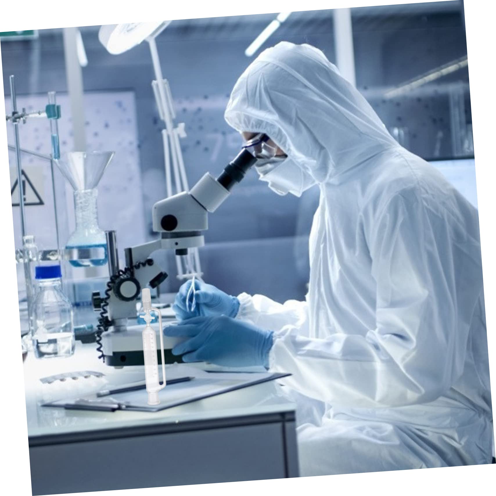 LIFKOME Scheidetrichter und Chemisch Beständig für Laboranwendungen Korrosionsbeständig Robuster Zylindrischer aus Glas mit Ptfe Pistole