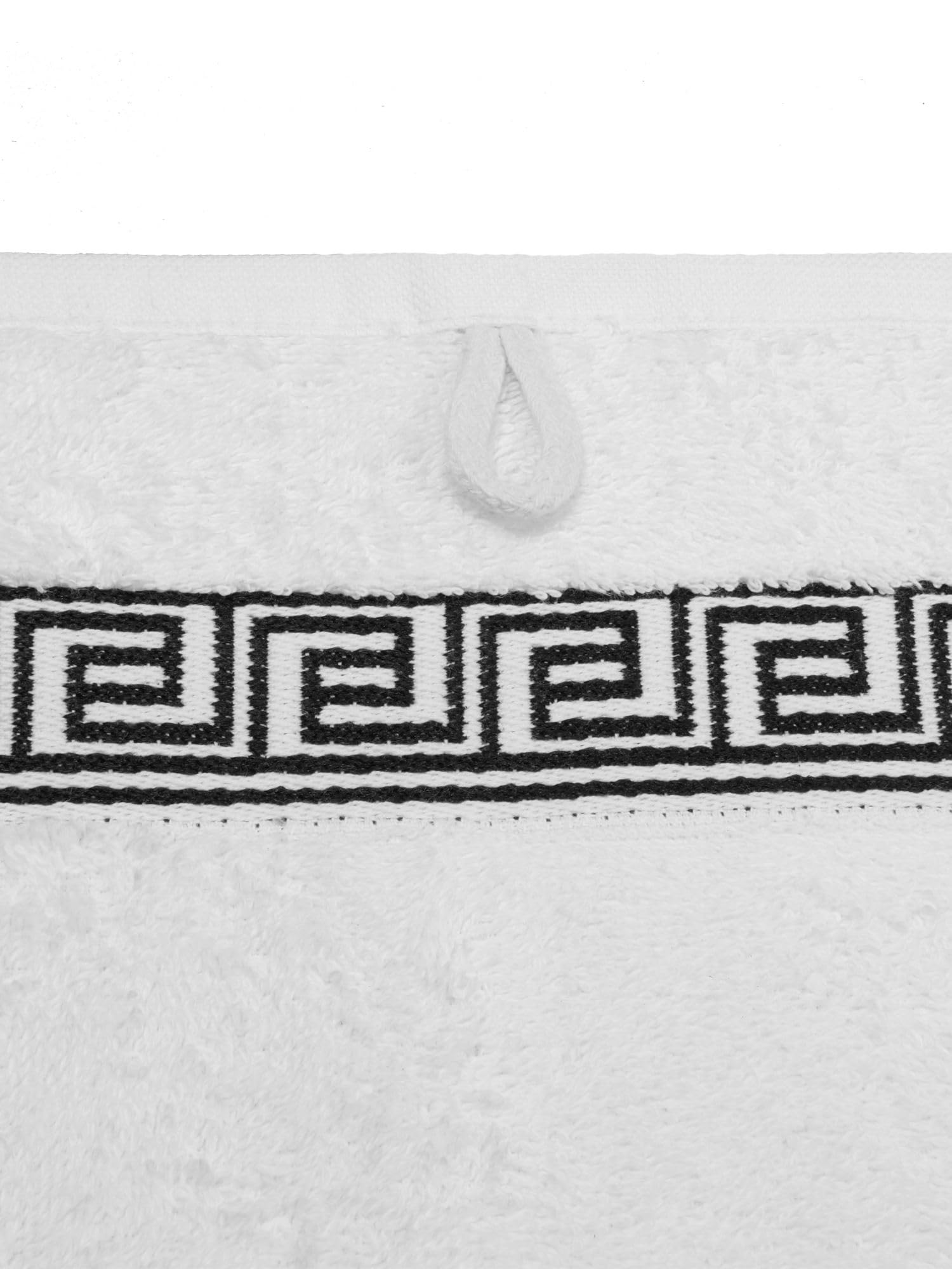 Julie Julsen Lot de 6 serviettes de toilette sans produits chimiques - 600 g/m² - Blanc et noir - 50 x 100 cm - 100 % coton - Certifié Öko-Tex Std 100 - Doux et absorbant - Lavable en machine