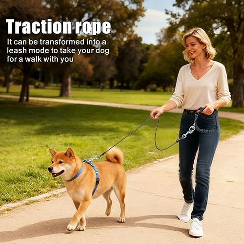 Miniatura 6 de Idepet Cinturón de seguridad para perro para automóvil, 2 piezas de cinturón de seguridad de perro de acero inoxidable a prueba de mordidas, arnés 3