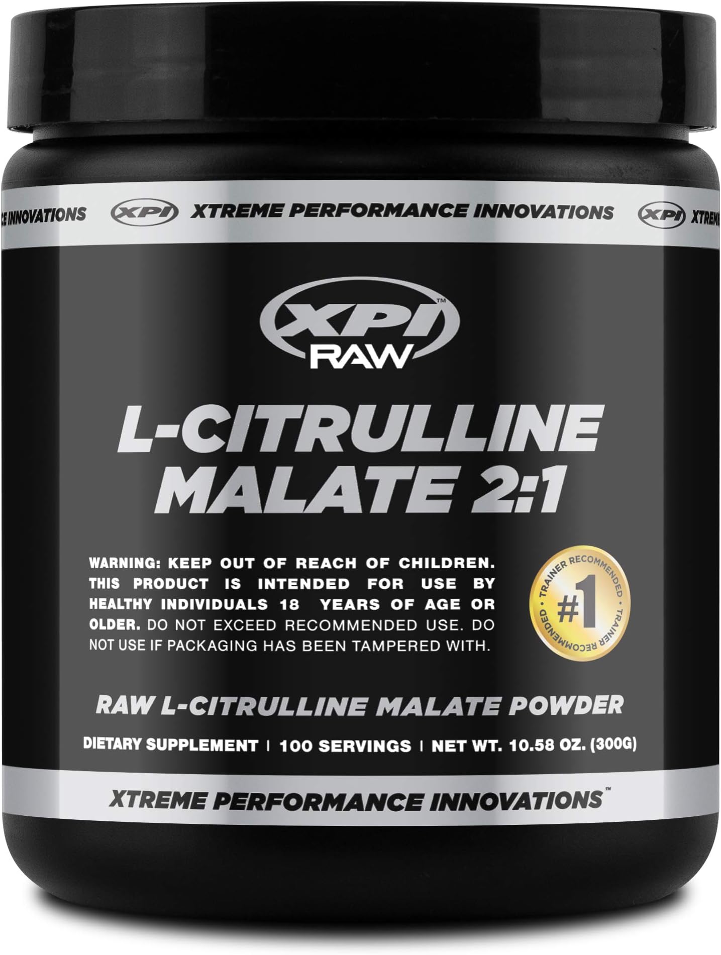XPI L-Citrulline Malate (2:1) Powder 300 Grams - Non-GMO & Gluten Free