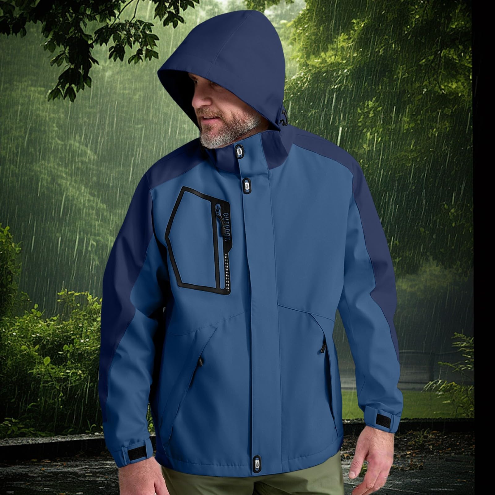 Giacca a vento da uomo in softshell impermeabile con cerniera
