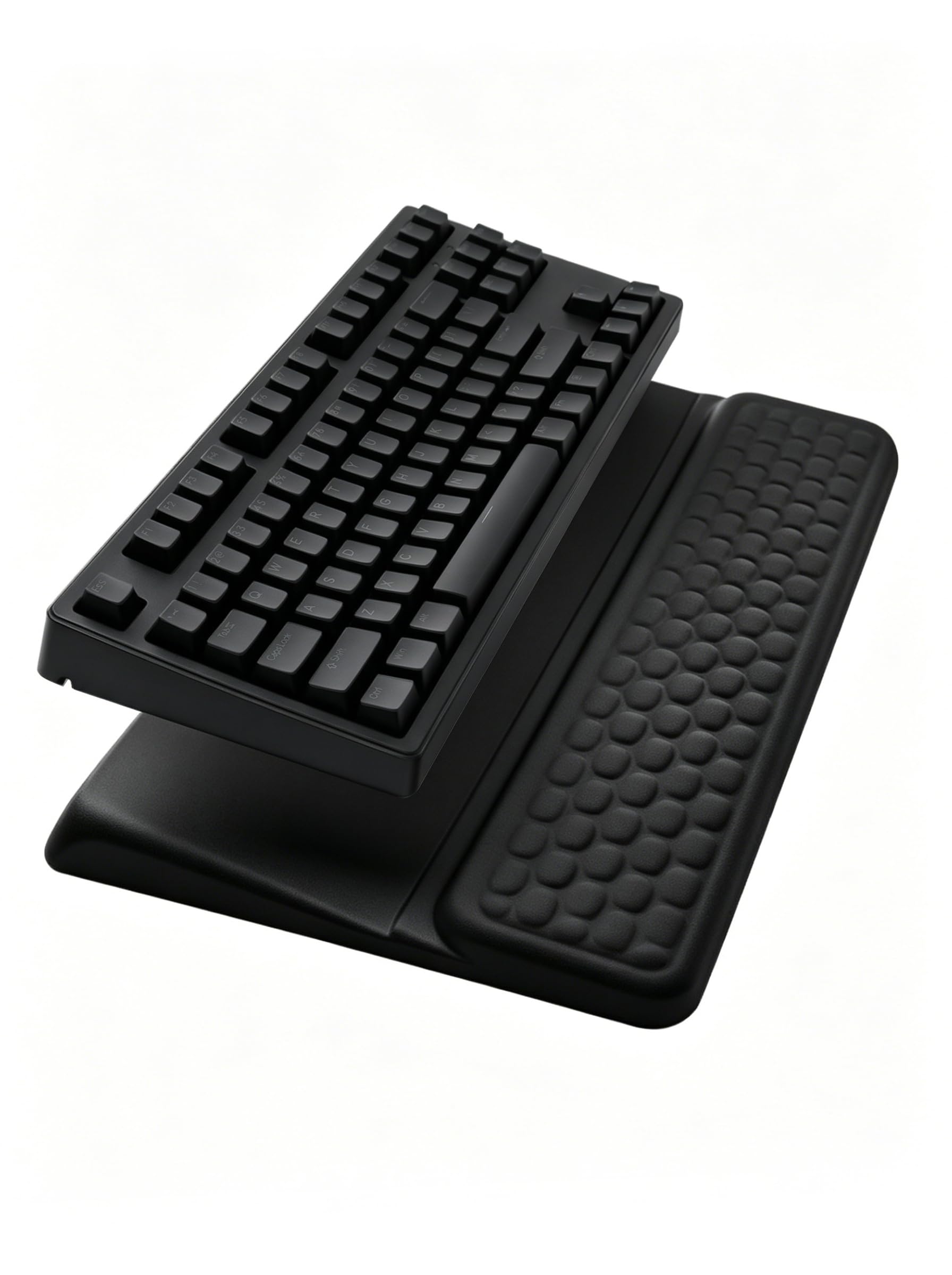 Computertastatur-Ständer mit Handgelenkauflage, ergonomisch, bequem, geneigte Tastaturhalterung, Tastaturablage, Unterstützung für Büro und Zuhause (schwarz)