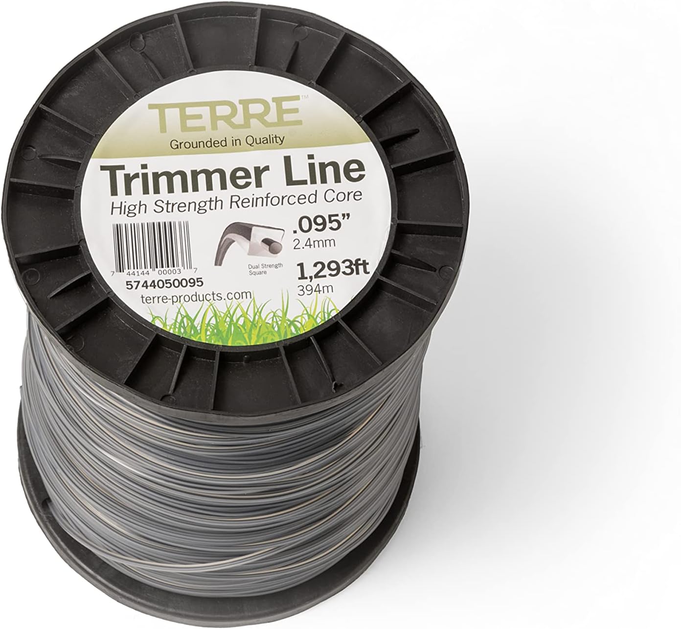 Terre Products - Commercial Grade 095 Trimmer Line Square, Dual Strength Weed Eater String Trimmer Line, Quality Weed Wacker String (1293 ft.)