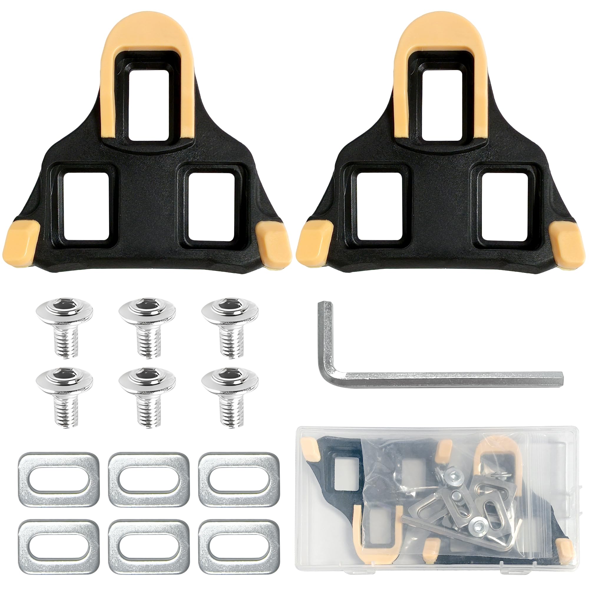 Boxed Cycling Shoe Cleats Set, Compatible with SPD Cleats for MTB and Road Bikes, Replacement SPD SL Cleat for Bicycle Pedal Systems, Stable Pedal Cleat to Indoor Outdoor Cycling Shoes