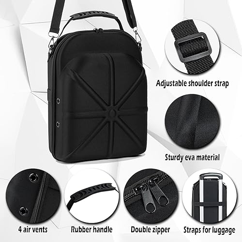 Miniatura 3 de Funda rígida para gorra de béisbol + funda para lentes de sol, almacenamiento para gorras de béisbol con asa de transporte y correa de hombro
