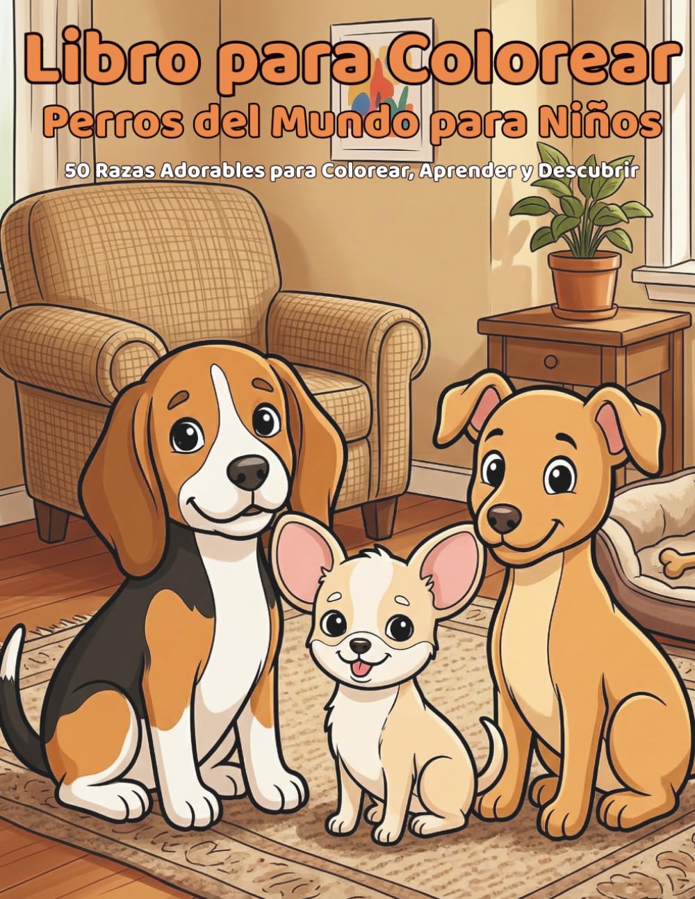 Libro para Colorear Perros del Mundo para Niños: 50 Razas Adorables para Colorear, Aprender y Descubrir