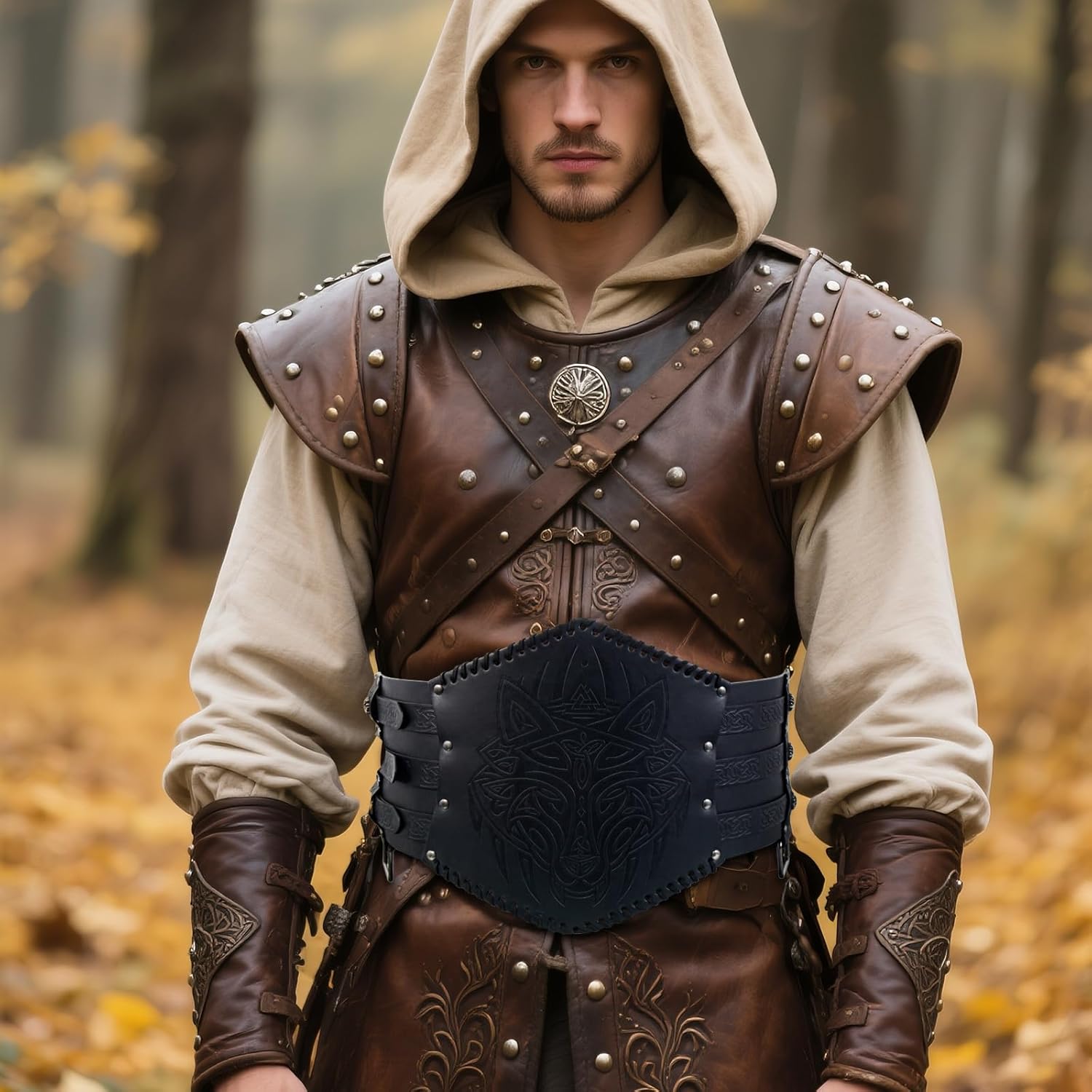 Medieval Viking Wide Belt Faux Leather Armor Knight Corset Belt for LARP Christmas Gifts Costume - Image 7