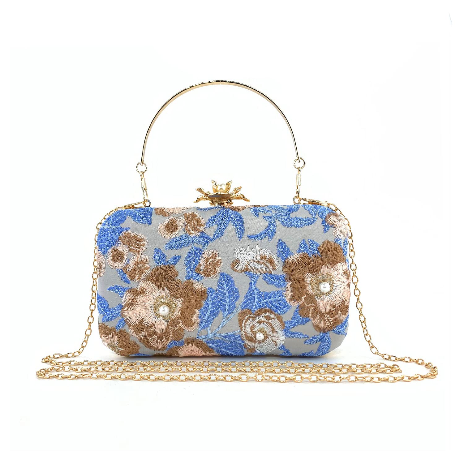 Jywmsc Bolsos de Mano con Cuentas Bordadas para Mujer, Bolsos de Noche, Monederos Vintage para Fiesta Formal, Boda