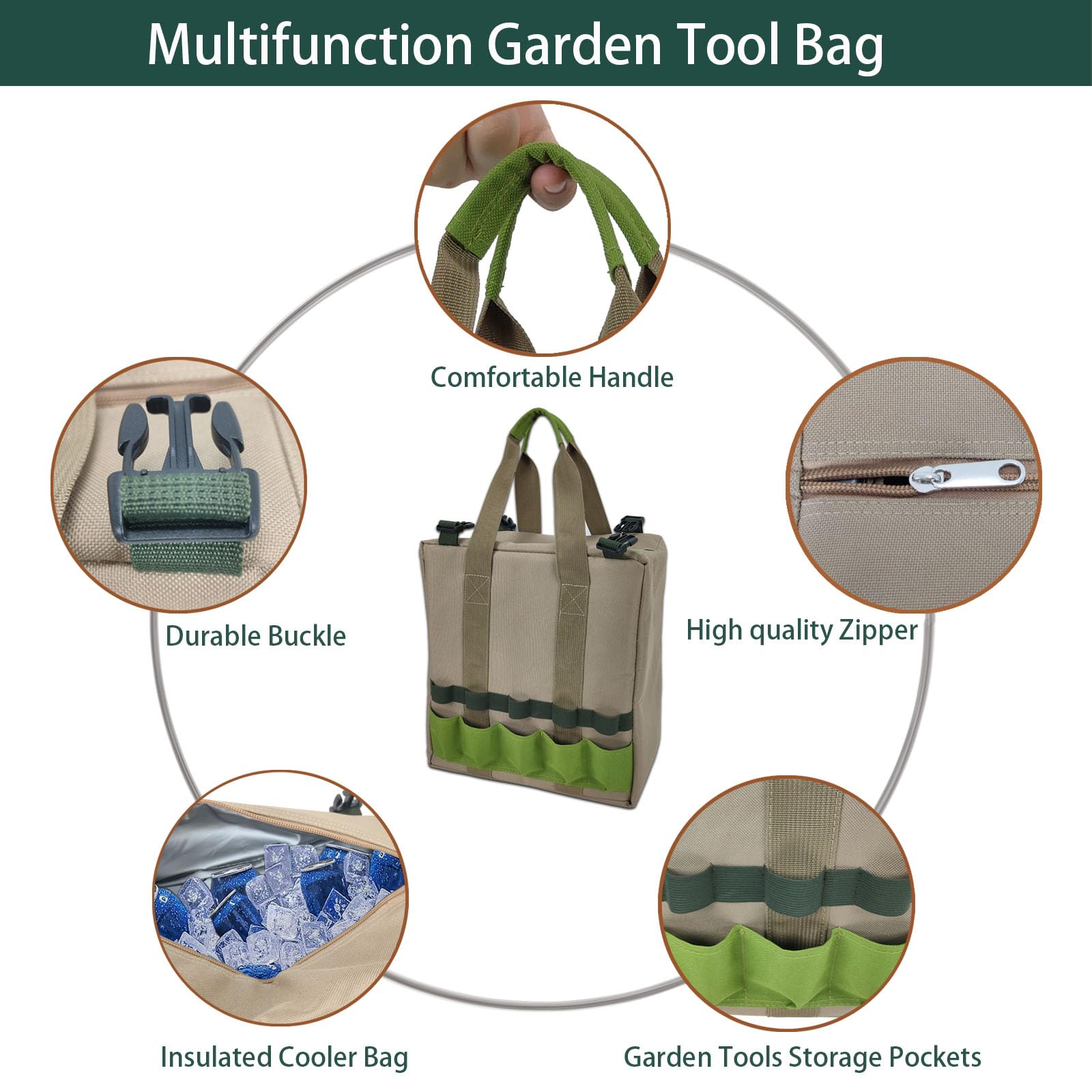 Garden Bags Plus 5 Attrezzi e Giardinaggio Inginocchiatoio Pieghevole Giardiniere Sgabello con Borsa Isolante