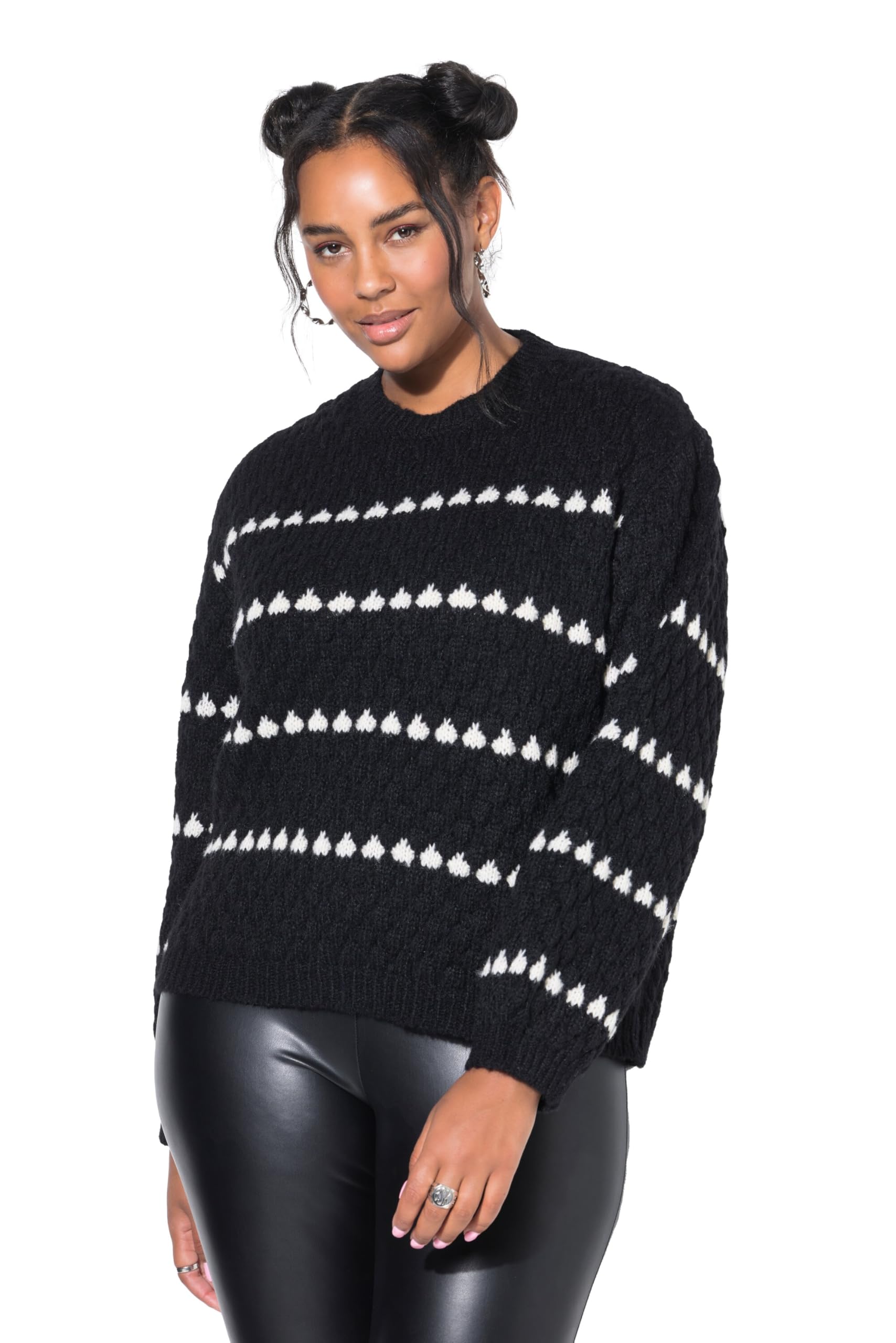Studio Untold Damen große Größen Übergrößen Plus Size Pullover, Boxy Shape, Bubble-Struktur 842894