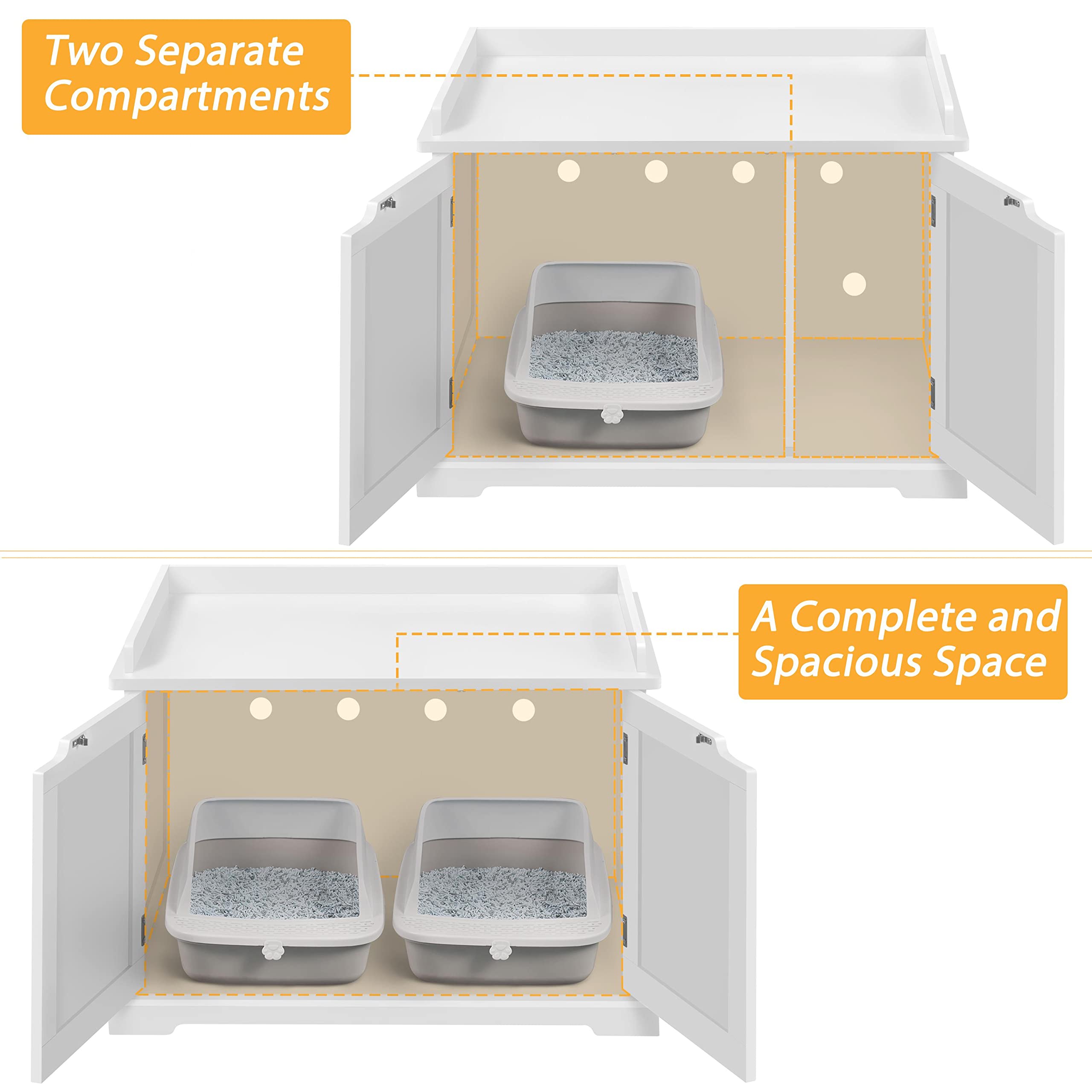 Yaheetech Wooden Cat Litter Box Enclosure, Indoor Hidden Litter Box