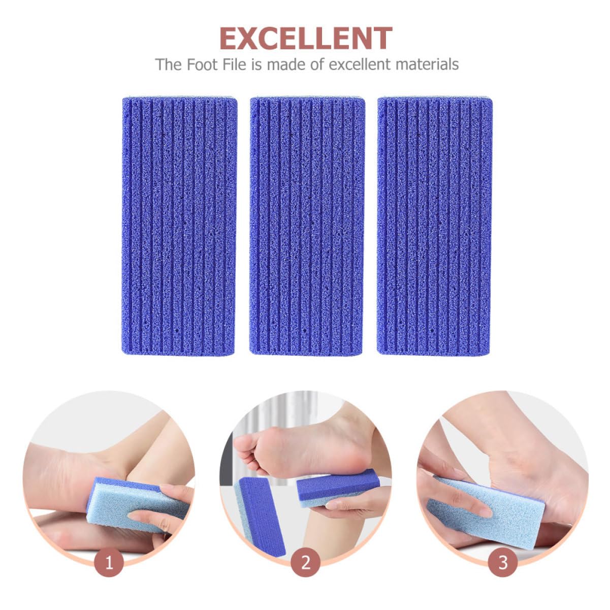 minkissy 4 Set Di Scrub Per Piedi Rimozione Della Pelle Morta Per Strumenti Per Piedi Lima Per Piedi Bifacciale Esfoliante 3 Pezzi * 4