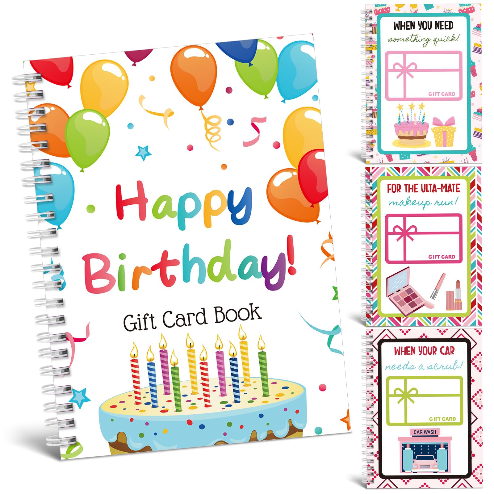 Motiskyy Birthday Gift Card Book 7 x 5 Inch Happy Birthday Booklet Organizer Greeting Card Album Keeper Personalized Gift for Birth Party Supplies (