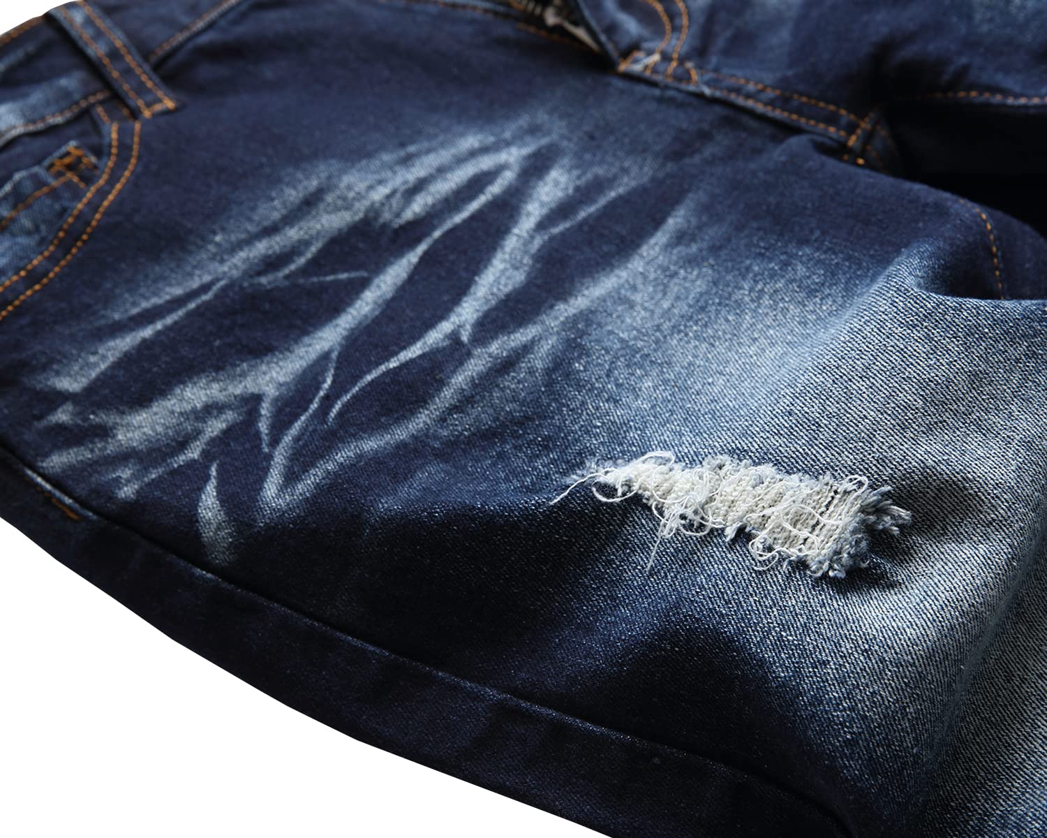 AOWKULAE Pantaloni skinny fit strappato distrutto distressed stretch slim jeans da ragazzo | Destroyed,Distressed,Moda,Pantaloni di denim,streetwear