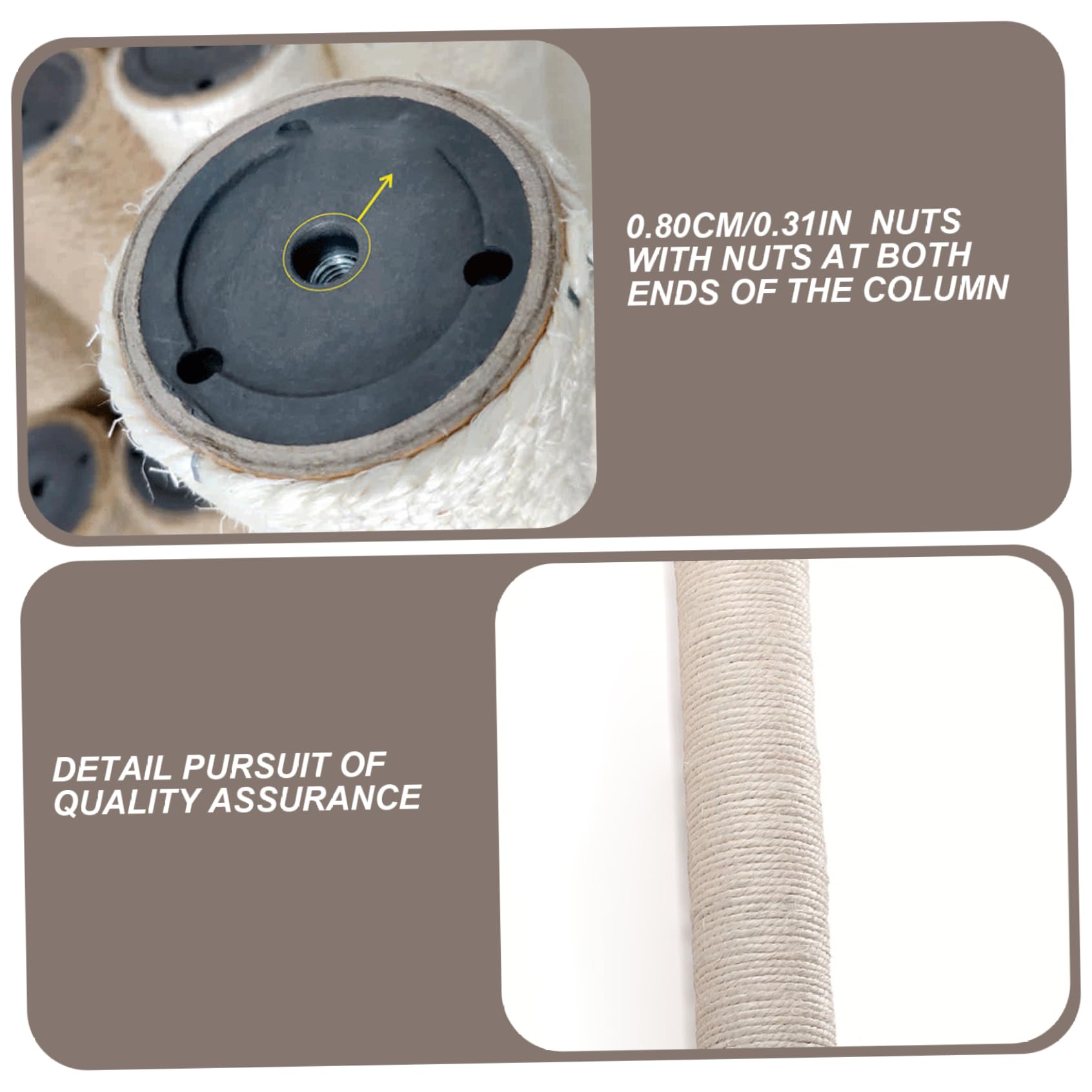 Cat Scratching Post Replacement Pole, 20 Inch Cat Tree Replacement Post, Natural Sisal Tree Parts