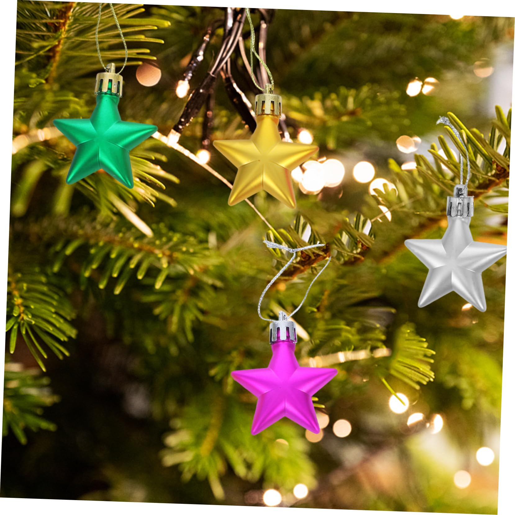 PRETYZOOM 5 Set Di Ornamenti Natalizi Pendenti A Forma Di Stella Decorazioni Natalizie A Forma Di Stella 12 Pezzi * 5