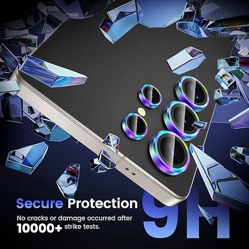Miniatura 52 de Tensea Protector de lente de cámara compatible con Samsung Galaxy S25 Ultra, protector de pantalla de vidrio templado 9H, anillo individual