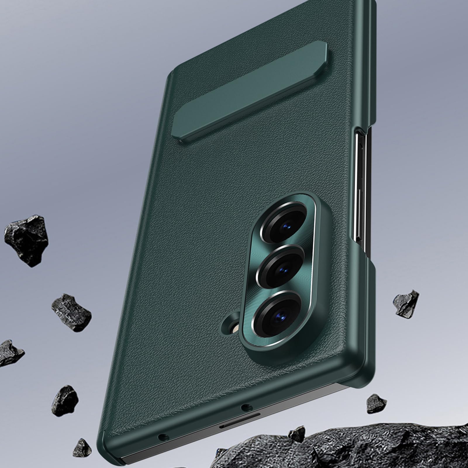 Scharnier Hülle Für Samsung Galaxy Z Fold 8 Ultra | Mini Ständer Handyhüllen Volls Schutz des Objektivs Kratzfest Stoßfest Abdeckung,Grün,Fold 8 Ultra