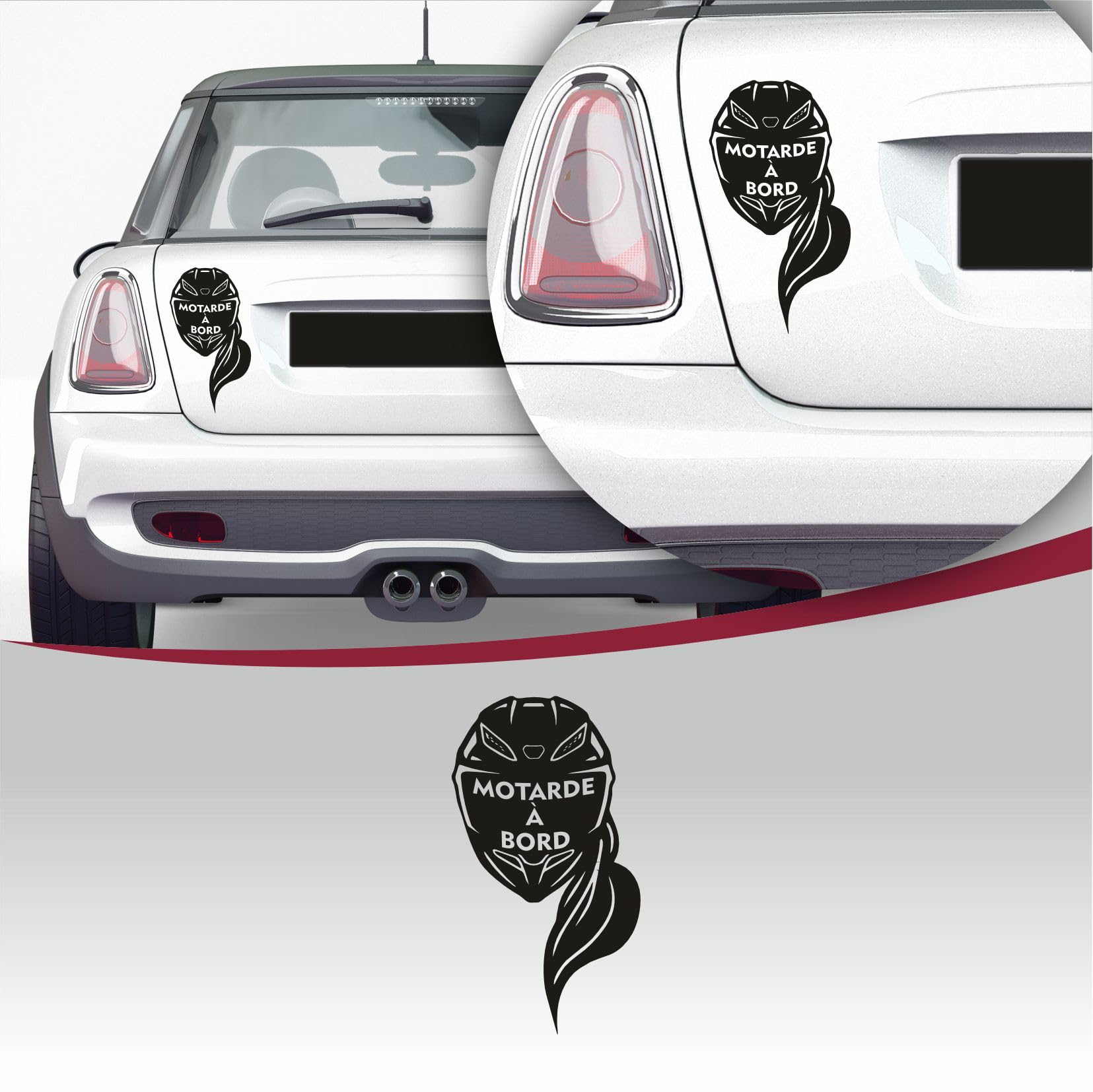 Autocollant voiture motarde à bord Graphstick vinyle noir 10 Count