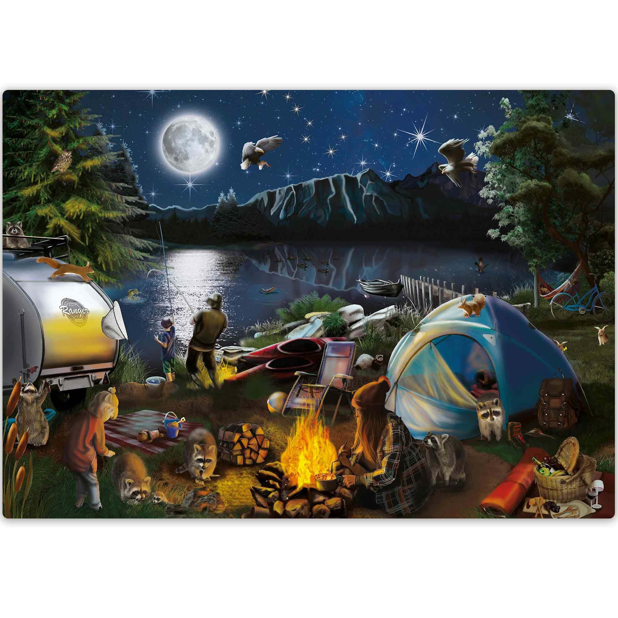 QUOKKA Puzzle For Adults – 500 Piece Campfire Jigsaw Puzzle, Original Collage Artwork Hand Finished By Artist, Unique Cut Strong Grip Pieces, Matte Finish, FSC Recyclable — image 1