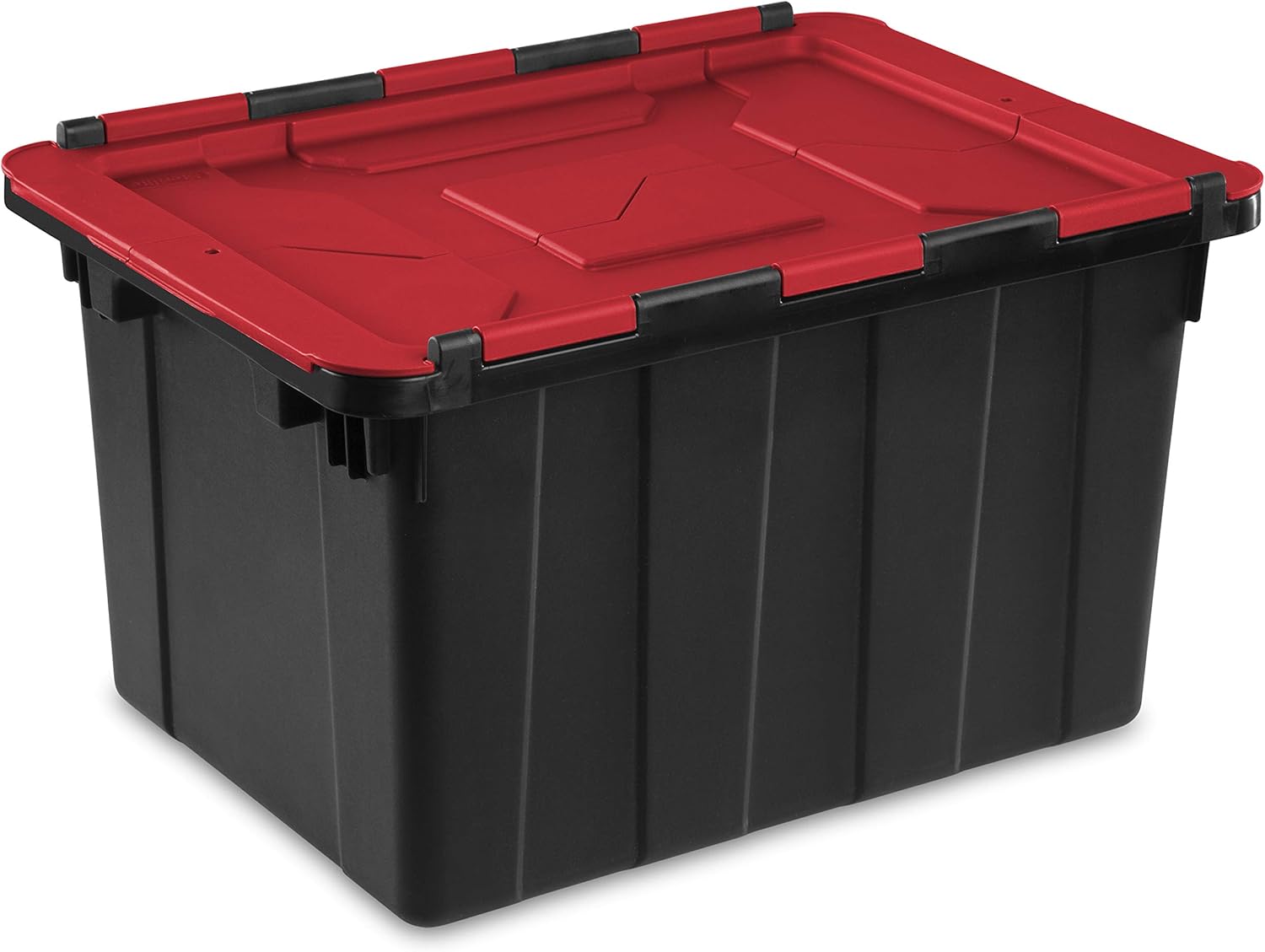 STERILITE, 12 Gal./45 L Hinged Lid Industrial Tote, Case of 6