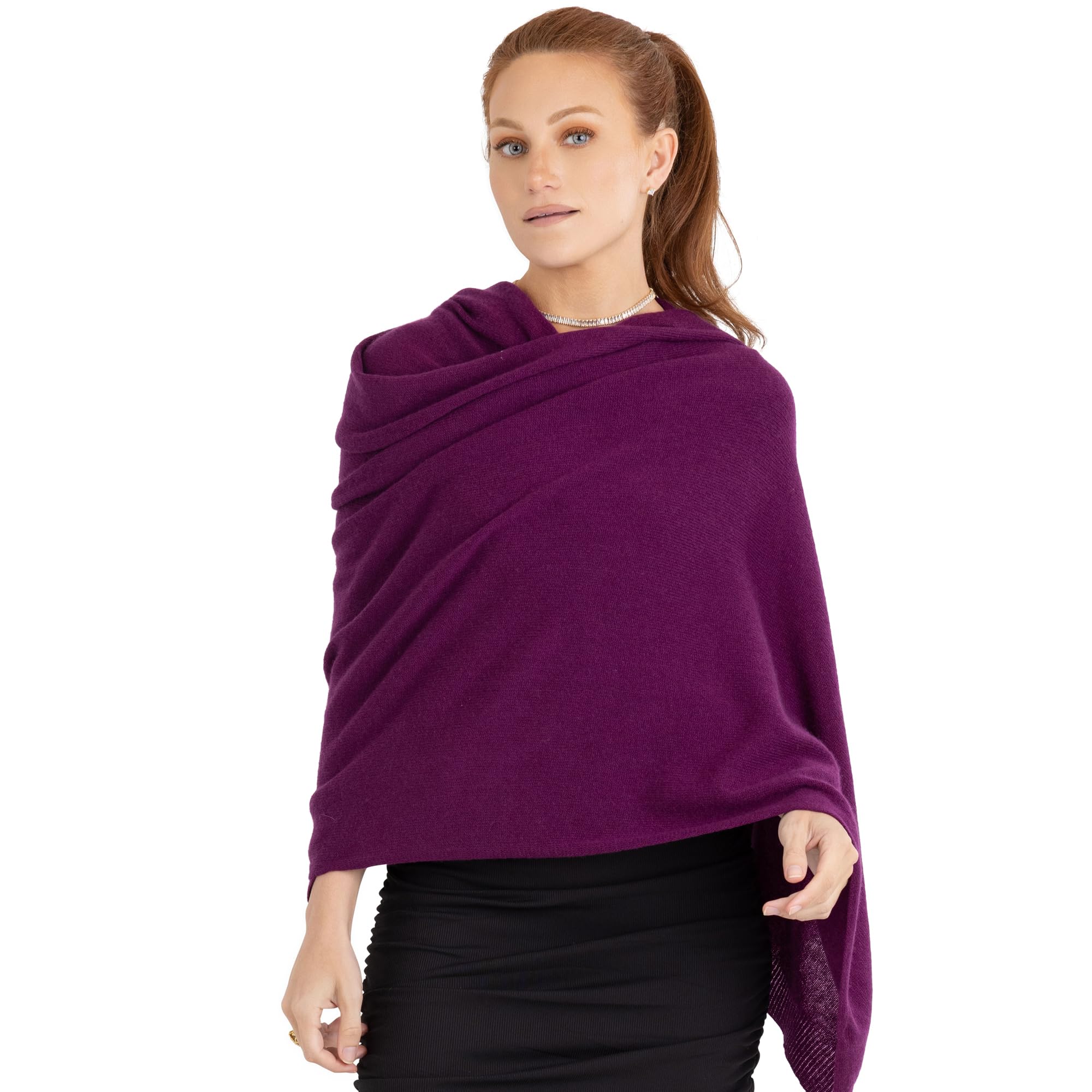 Velanio Cashmere 100% Cashmere Knitted Wrap Pashmina Shawl Extra Large Scarf Stole for Women Travel