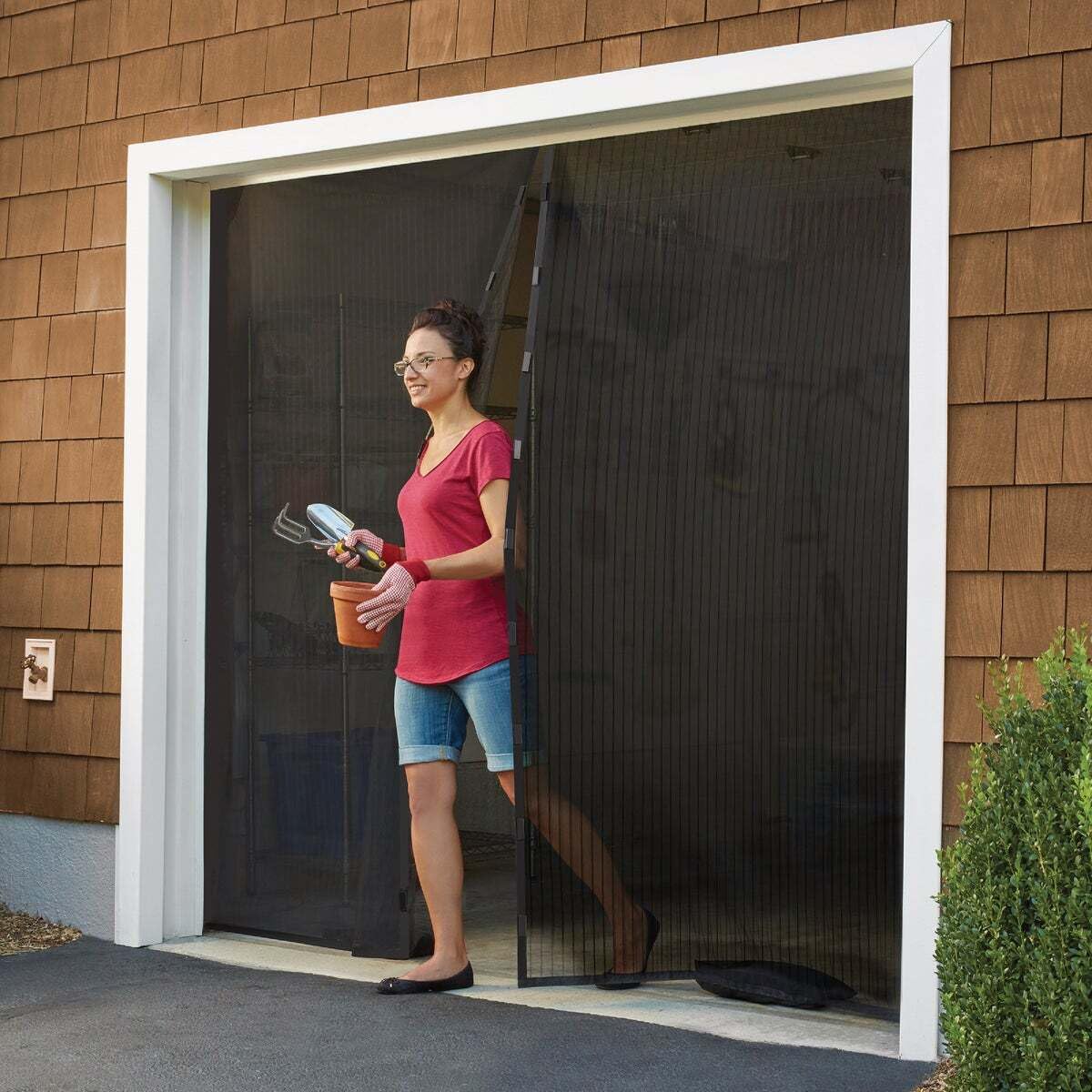 Magic Mesh Garage- zanzariera magnetica a mani libere, adatta per porte singole da garage, 2,3 e 2,4 m