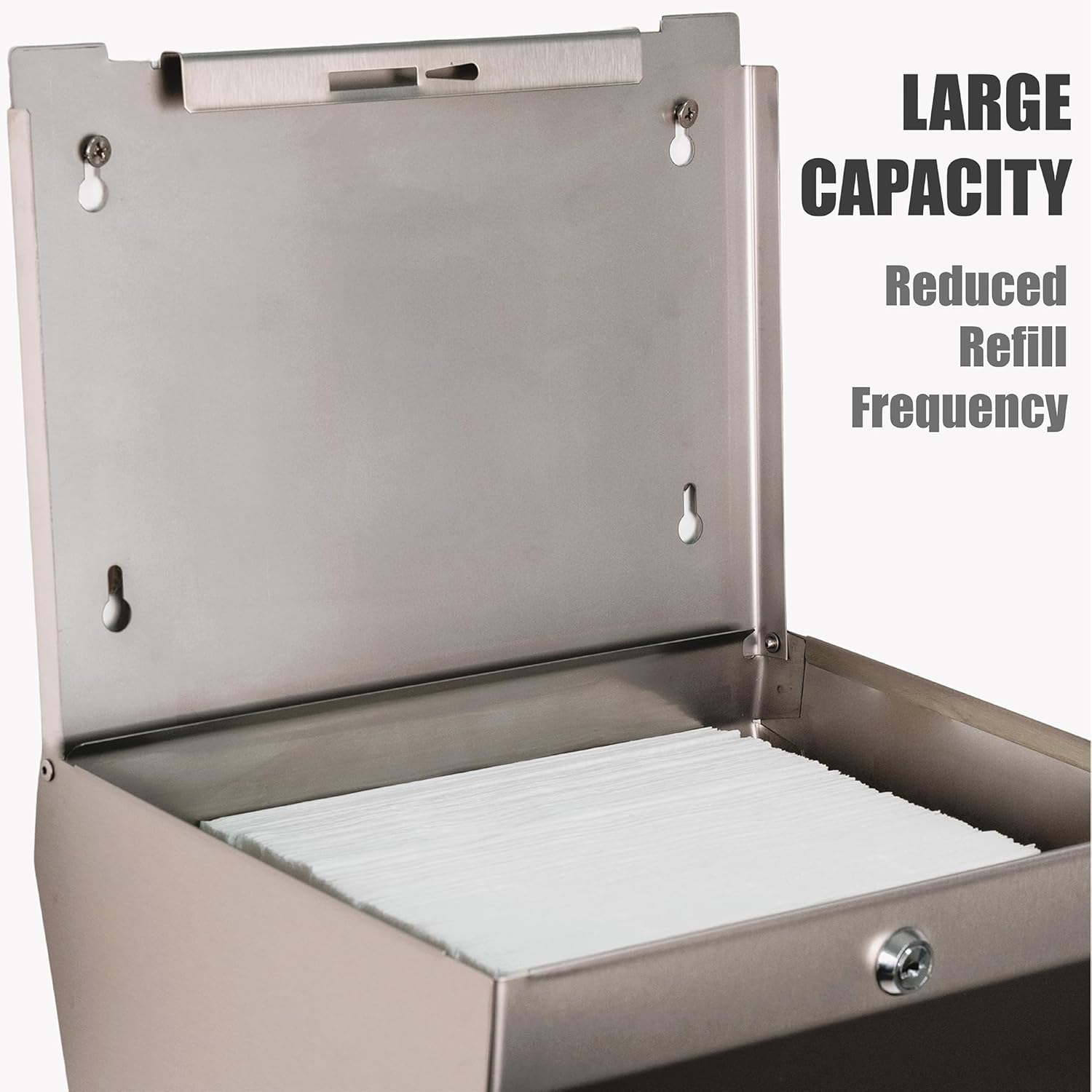 Paper Towel Dispenser - Anti-Fingerprint Coating, Enhanced Quality Stainless Steel, Wall-Mounted for Commercial Bathrooms - Holds 200 C-Fold or 275 Multi-Fold Paper Towels - Steel