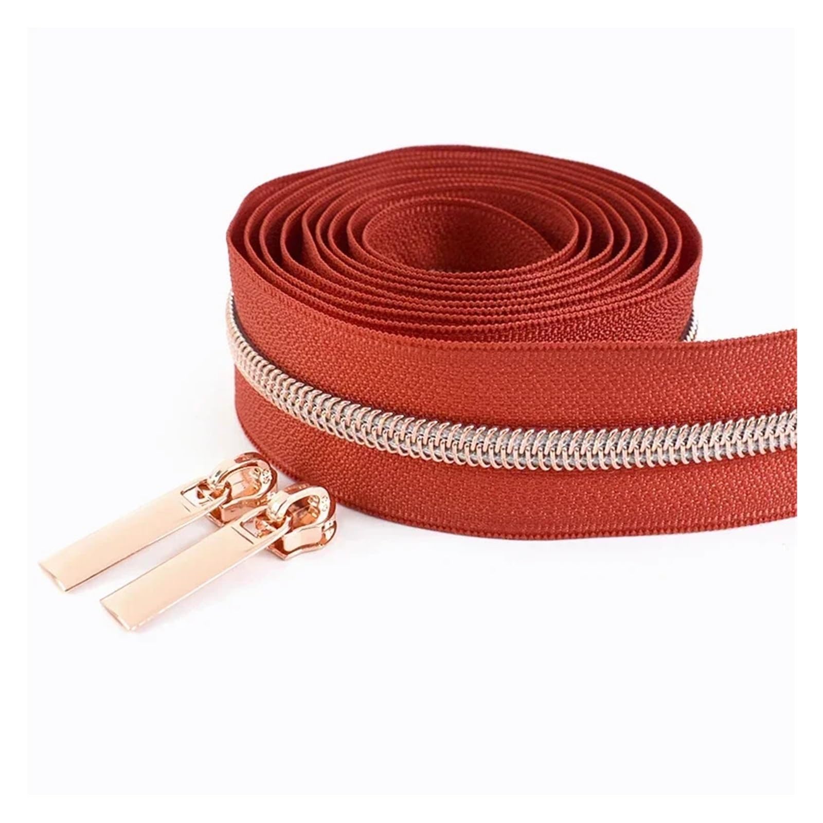 Zippers Nylon, Nylon Zipper Repair Kit with 2 Slider Pulls 2 Meters Zipper Tape 5# Multicolor(M657rosegold)
