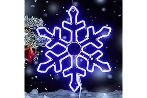 1 Pack 20 Inch Lighted Snowflake Neon Light for Outside Christmas, Yard Decorations