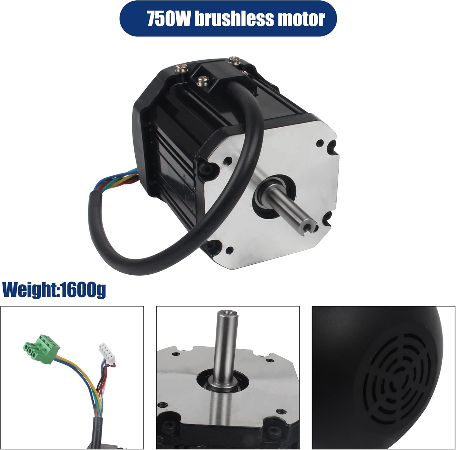 RATTMMOTOR Lathe Machine Spindle Motor Kit, DC Brushless Lathe Spindle Motor 4000RPM with Mini Lathe Main Control Board Controller Card for CJ 0618 Machine Part (750W 110V)
