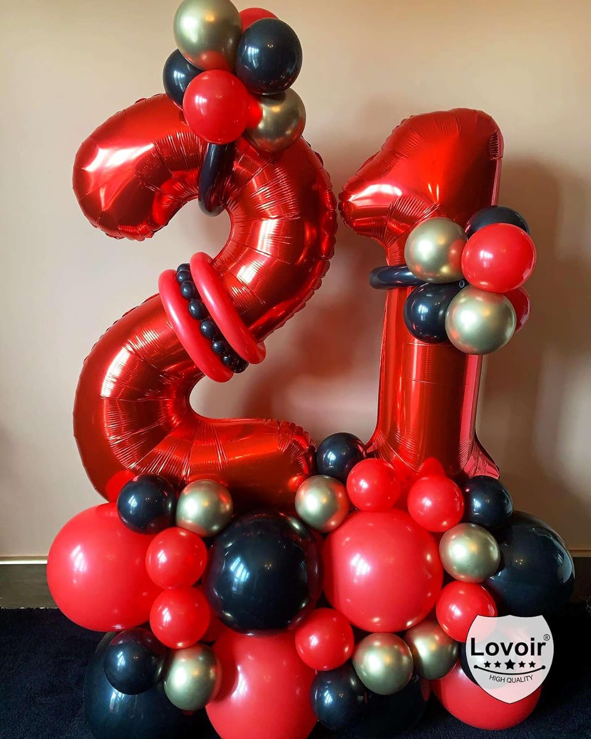 Red 28 Number Balloons, 40 Inch Giant Number 28 Balloons Foil Mylar Helium Red Number Balloons for 28th Birthday Party Supplies Anniversary Event Celebration Decorations - Image 4