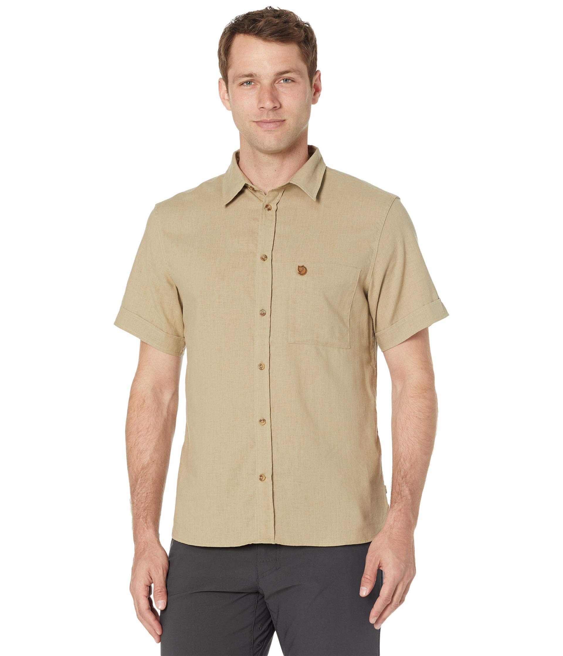 FJALLRAVEN F87039-195 Övik Travel Shirt SS M Sand Stone L