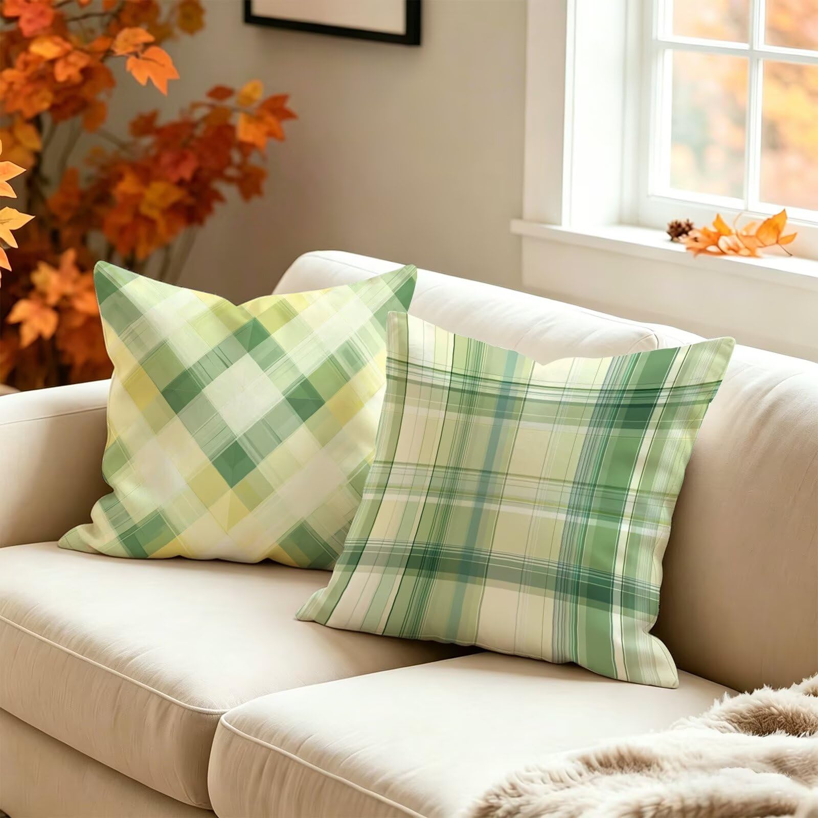 Fundas Cojines 80x80cm Juego de 2, Esmeralda geometría Patrón Fundas de Cojines Exterior Impermeable in Terciopelo, con Cremallera Invisible, Funda Cojin Sofa para Decoración Hogar Dormitorio t9n-308