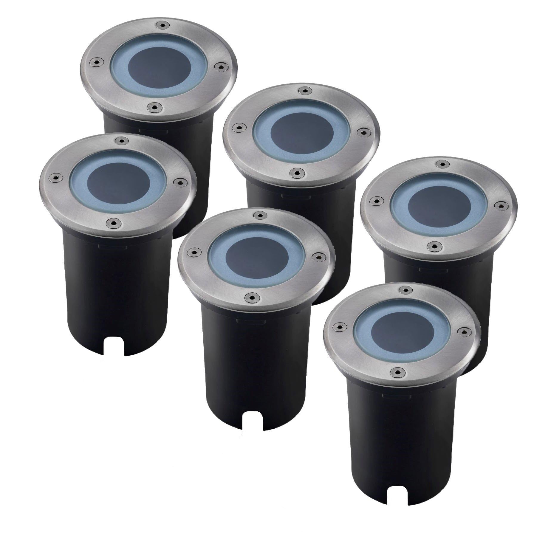 Ledvion - Set of 6 Recessed Spots, Round LED Recessed Spot, Stainless Steel, IP67, 1m Cable, GU10, LED Recessed Spot Outdoor โ image 1