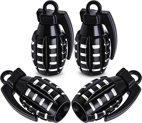 4 tapas de válvula de neumático, cubiertas universales de válvula de neumático de aleación de aluminio para automóviles, camiones, SUV, Negro