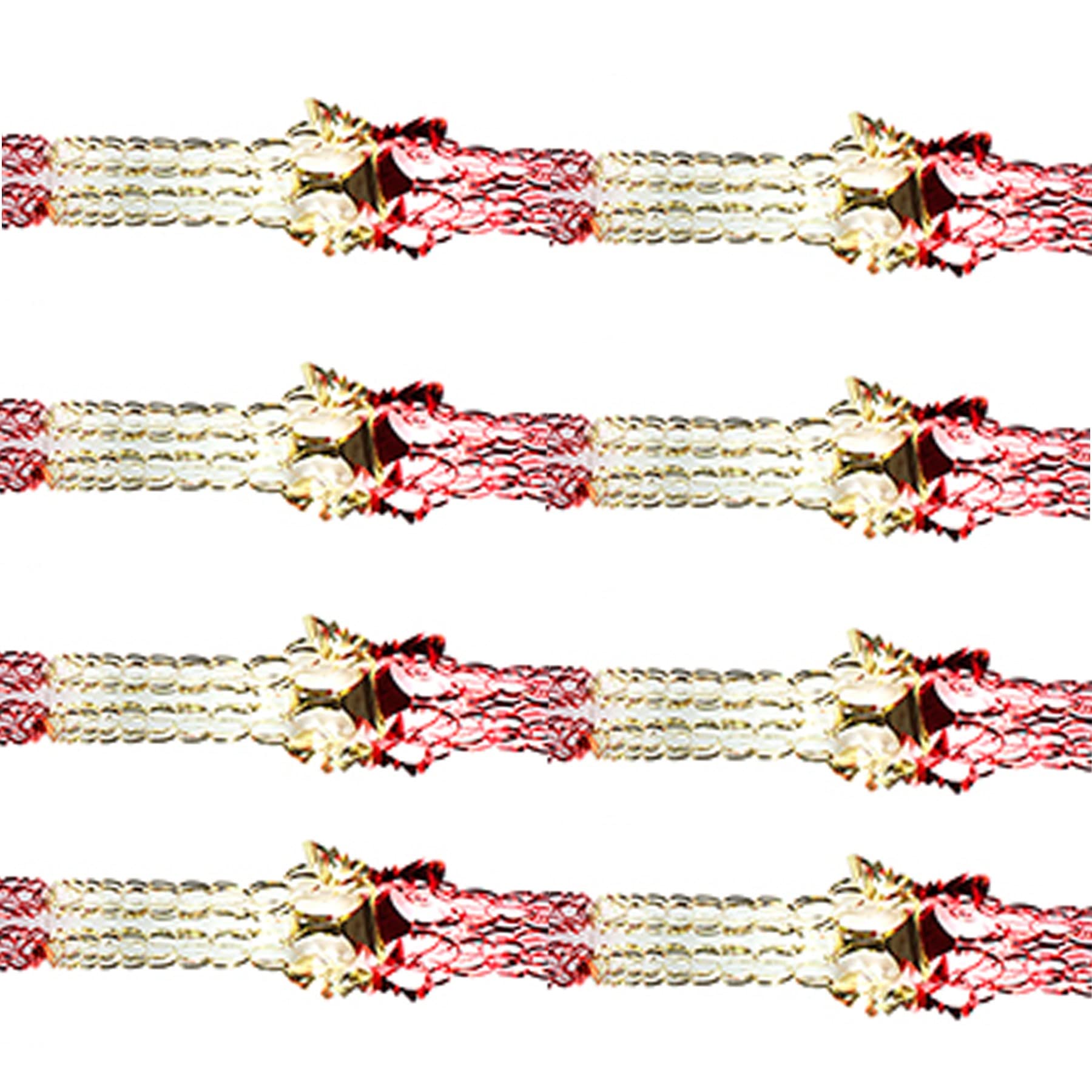Widdle Gifts Pack 4 Foil 30cm x 2.7M Garland Christmas Ceiling Decorations - Red/Gold