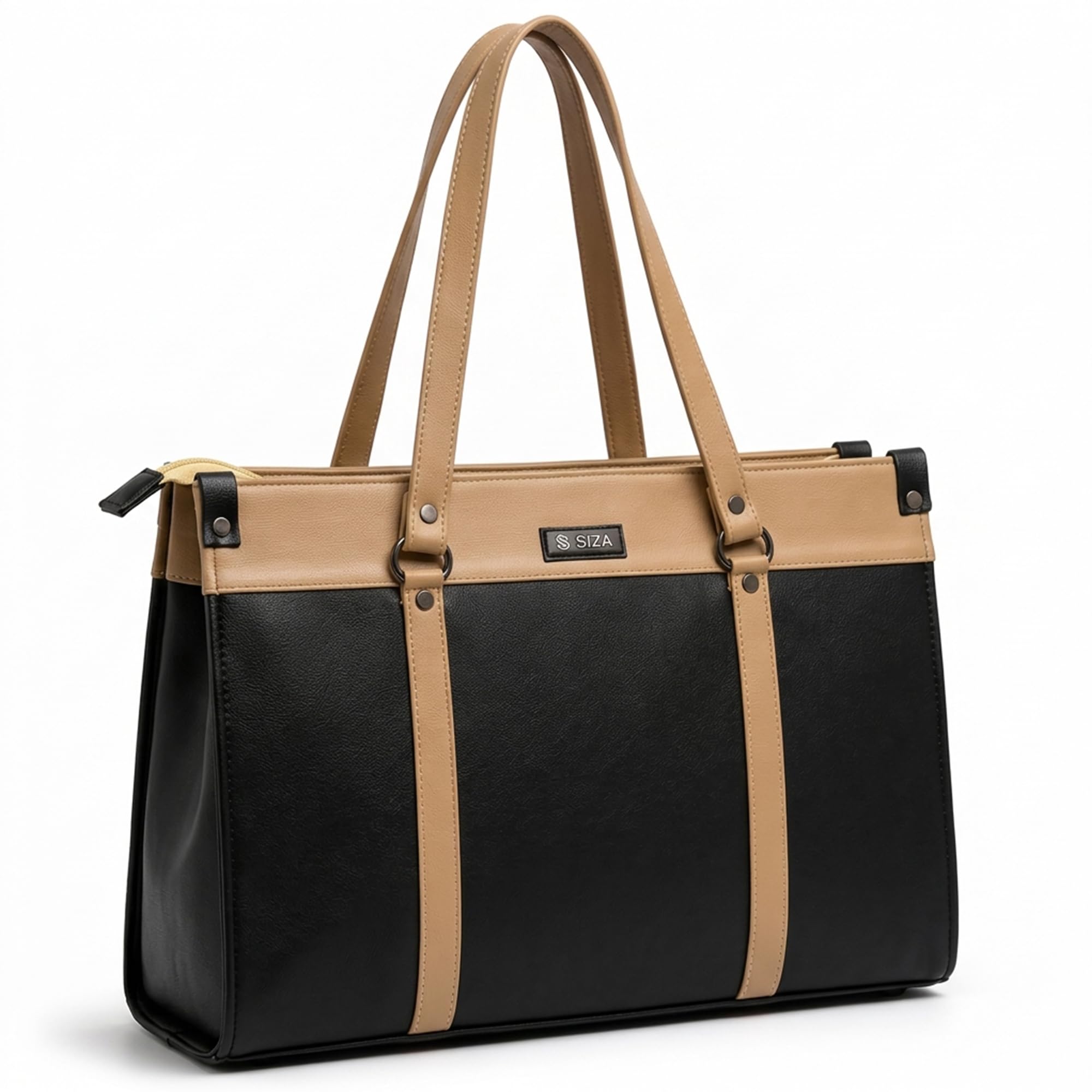 Premium Women Handbag, PU Leather Tote Bag with Sling Strap, Zip Closure Office & Daily Use Shoulder Bag, Dual Handle Large Capacity Work Purse-image-16
