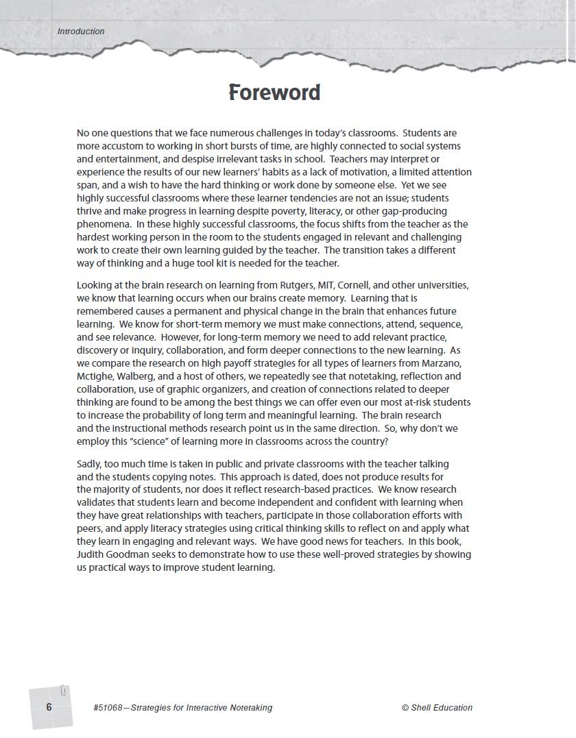Strategies for Interactive Notetaking, Grades K-8 - Teacher Resource Provides Creative Learning Strategies to Build Comprehension and Study Skills (Professional Classroom Resource)