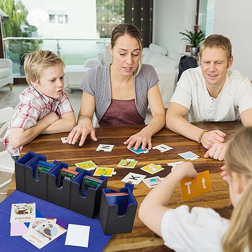 Miniatura 6 de FOTEEMO Caja de cartas para MTG, 5 en 1 Commander, caja de cubierta con bandeja de dados con capacidad para más de 400 tarjetas sin mangas Magic