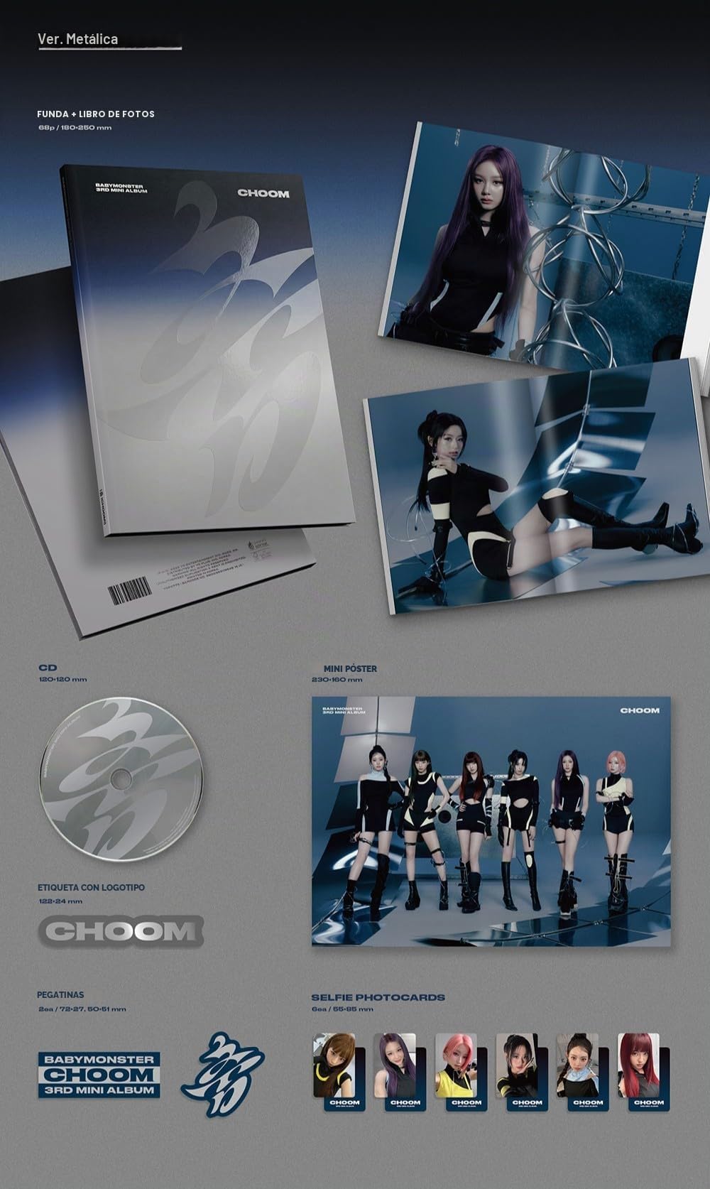 BABYMONSTER (CHOOM) [versión de fotolibro] 3er mini álbum (versión metálica)