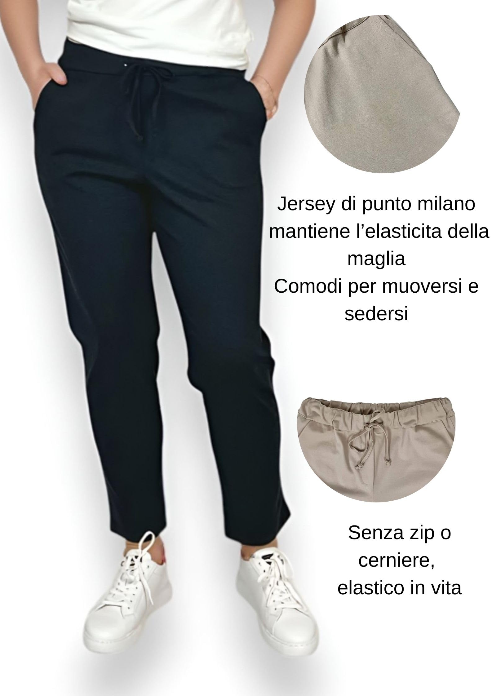 Pantalon pour femme taille haute élastique – Chino jogging confortable | Chino Cigarette Confortable Grande Taille Legging élégant Curvy Taille élastique Joggers Doux Viscose Automne