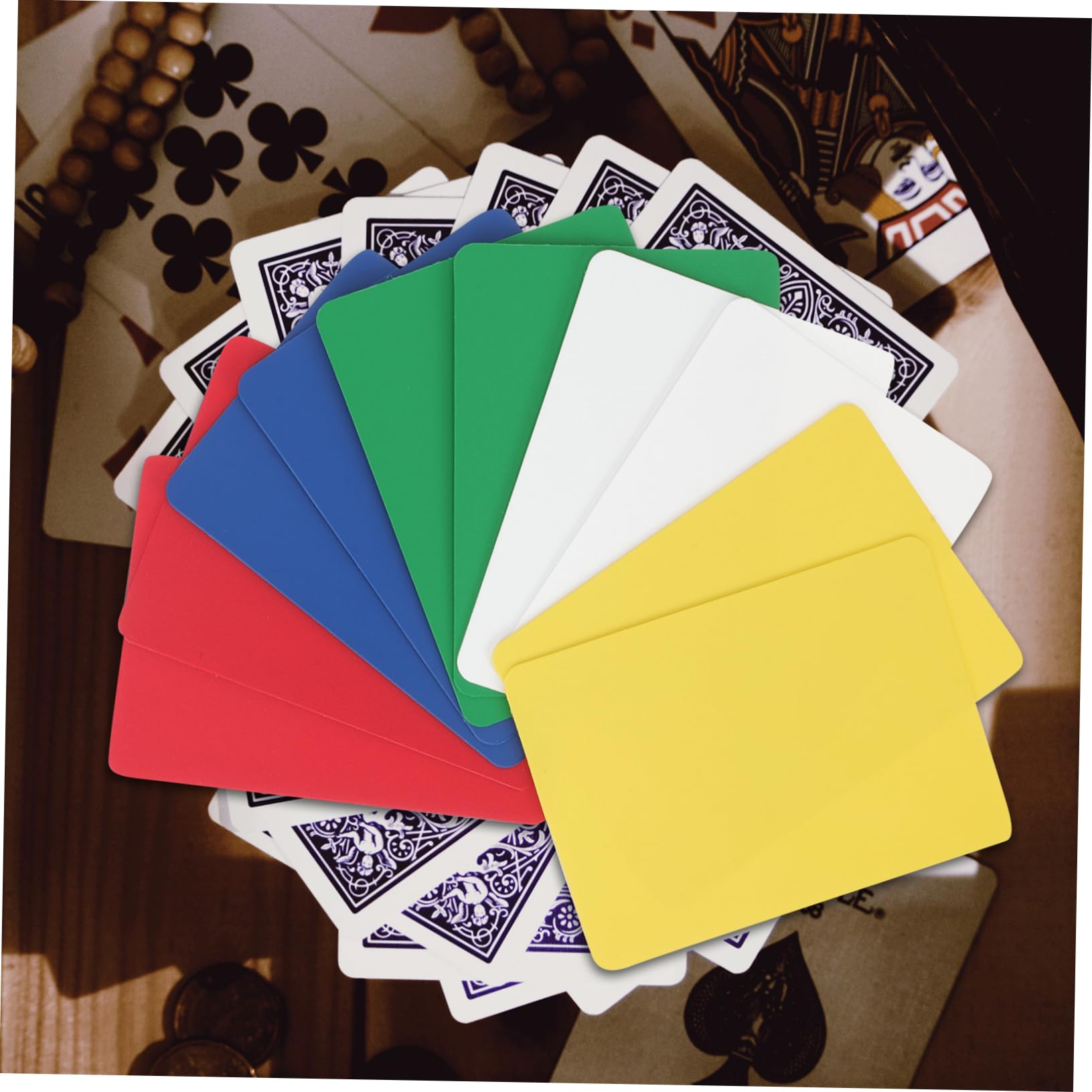Abaodam 50 Pcs portátil póquer Poker Set Playing Cards Tarjetas Tarjetas puntuación plástico póquer presionando Escritorio